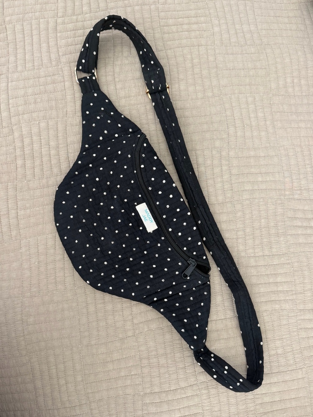 Navy Polka Dot Crossbody Sling Bag by Unknown Brand